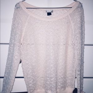 soft and see through white sweater